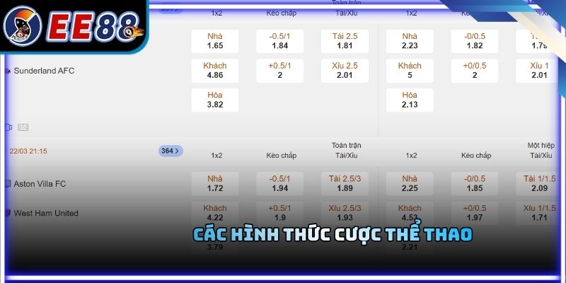 Các hình thức cược thể thao