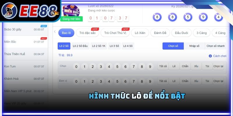 Hình thức lô đề nổi bật